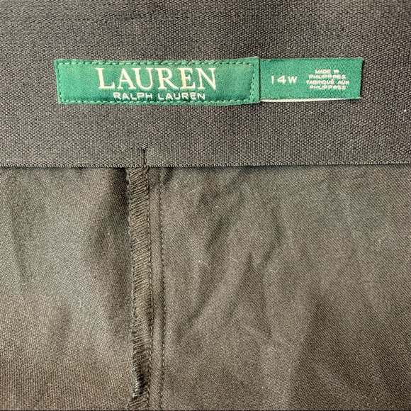 LAUREN RALPH LAUREN LRL Black Flat Front‎ High Rise Pants Trousers 14W - Picture 5 of 7
